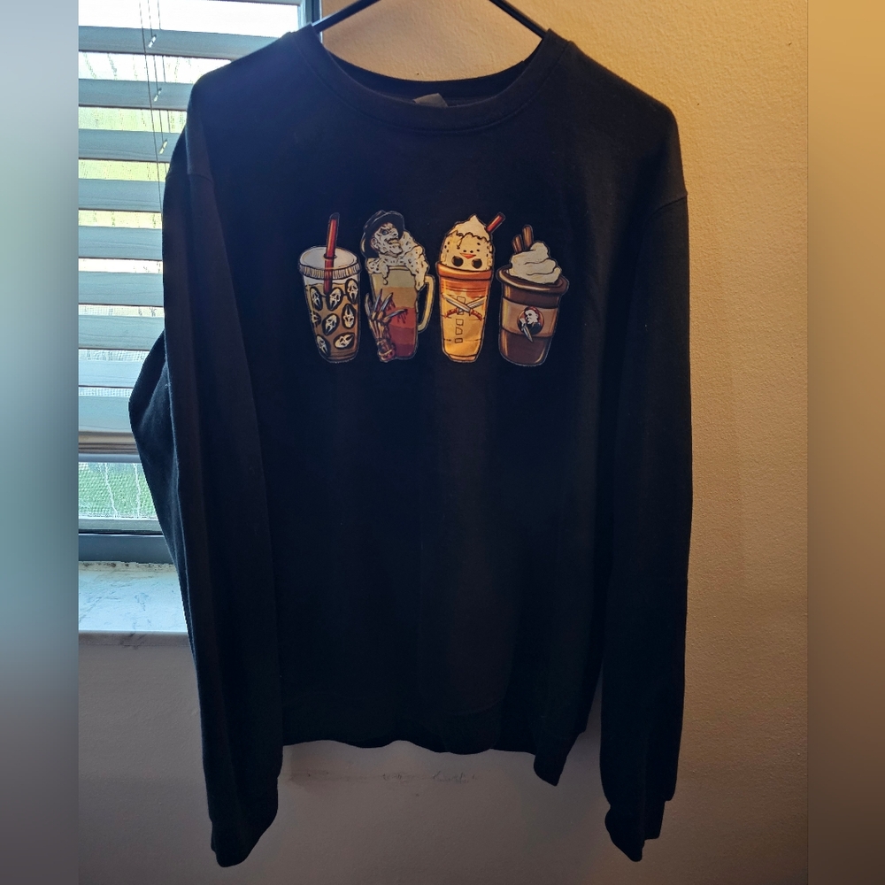Fall Horror crew neck sweatshirt women's large